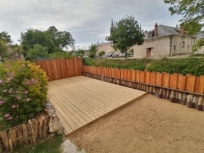 terrasse bois et balustre